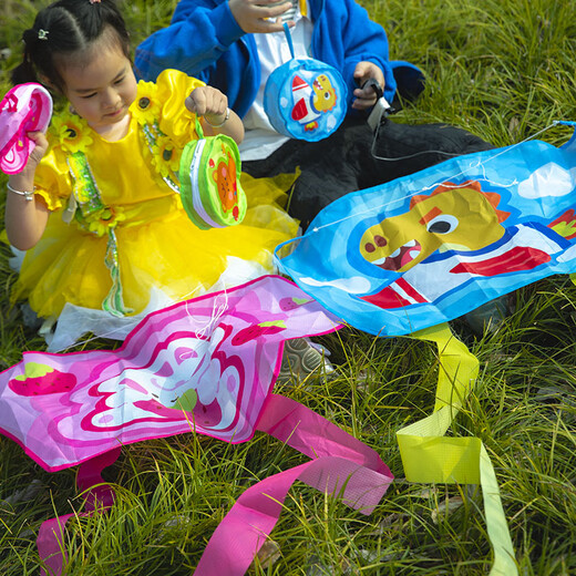 Kaiya Internet Celebrity Same portable de poche sans squelette Kite 2025 New Children's Cartoon Breeze Easy-Fee Outdoor Toys
