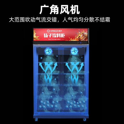 扬子饮料柜白色商用冰柜直冷藏展示柜酒水柜纯风冷无霜保鲜柜超市玻璃门大容量冰箱立式 【直冷828L】双门上机丨节能加大款 【铜管制冷】