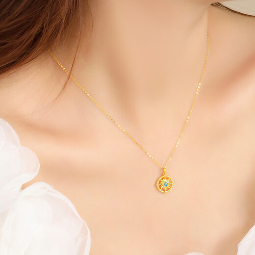 Chiba Jewelry 18K Gold Opal Diamond Pendant Dreamy Dawn Beautiful Necklace Birthday Gift 18K Gold