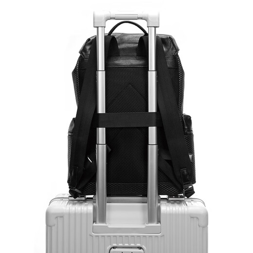 Walker Shop light luxury men's bag backpack men's casual backpack large capacity travel bag business trip computer bag college school bag black