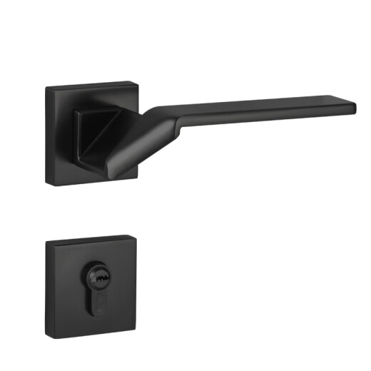 Puerta guta Caquero de dormitorio de dormitorio interior Baño Llock a mano División simple Silencio negro Lock 9197 [gris] + 2 piezas Swing Negro + negro 35-50 mm Modelo universal con llave