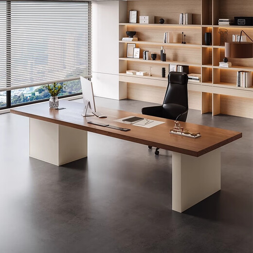 Hanjitangyu Italian style light luxury solid wood office computer desk bedroom desk designer creative business boss desk simple executive desk 160*80*73*3cm ash wood desk