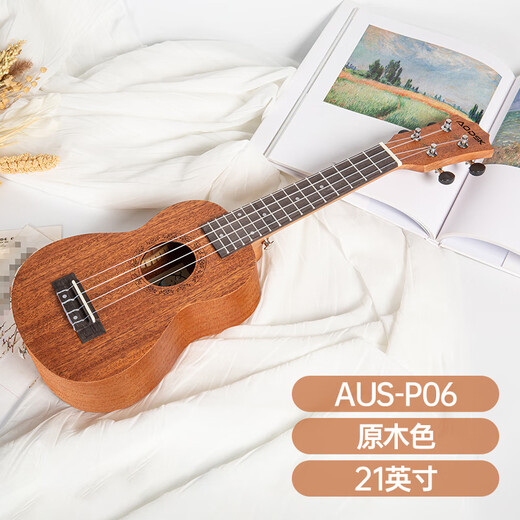 奥德斯克（AODSK）AUS-P06尤克里里乌克丽丽男女学生儿童入门21英寸小吉他原木色