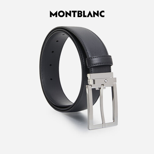 Montblanc Montblanc Nadel Schnalle Schwarzer einseitiger Gürtelgürtel 3,5 cm 114435 Geschenk