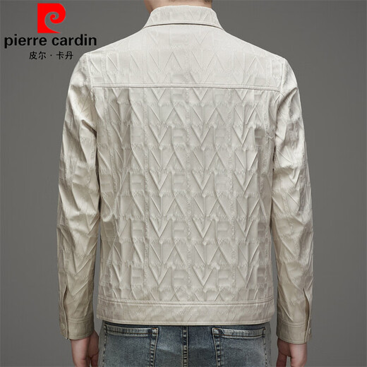 皮尔卡丹（pierre cardin）2025春秋季新款高端翻领夹克男士时尚休闲纯色百搭纽扣上衣外套男 黑色 M