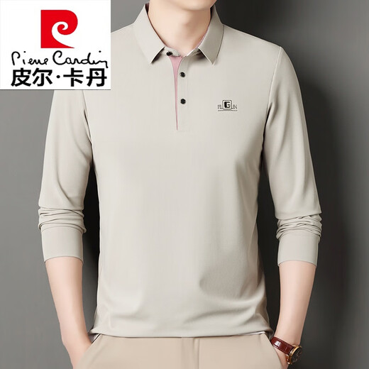
Pierre cardin long-sleeved T-shirt for men solid color spring and autumn thin middle-aged pure cotton lapel t-shirt top base polo shirt 6625 red M 165 suggestions 95-115Jin [Jin equals 0.5 kg]