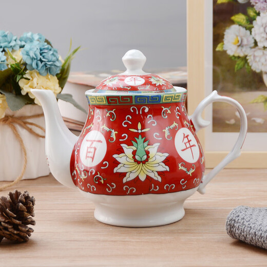 Yeyu family ceramic teapot large capacity high temperature resistant filter kettle universal for offices, restaurants and hotels Qingshan Mangrove (about 9 taels of water) 450ml