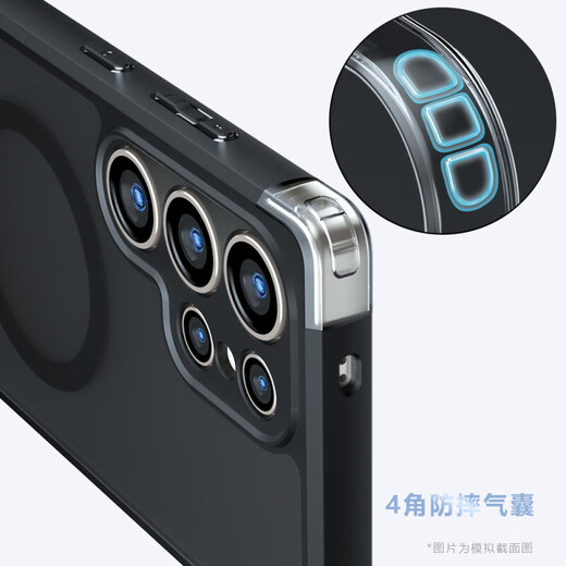 Smorss适用三星s25ultra手机壳 s25ultra保护套MagSafe磁吸软边镜头全包防摔磨砂防指纹男女超薄 黑色