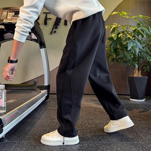 Kuraishi Kazuki trendy brand loose straight pants men's autumn and winter new sports pants casual trousers straight pants light gray 3XL