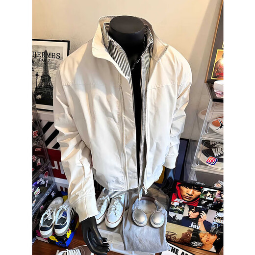 POUMvintage美式教练夹克男秋冬款潮牌棒球服男底特律廓形立领外套男 CLH-Y6629杏色 XL