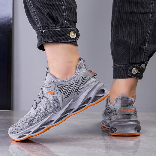 2025 Neue lässige Schuhe Herren atmungsaktive dünne Schuhe Herren trendige Netzschuhe Sportschuhe Laufschuhe Blade Schuhe Schwarz und Blau 38