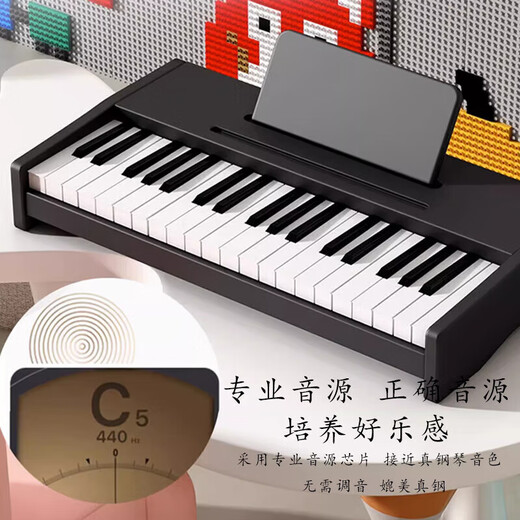 拉夫莱斯开学季礼物儿童玩具生日小钢琴电子琴木质1-6岁宝宝7-10音乐早教 37键粉色【送琴键贴+乐谱+电池】 小初中学生初学电钢琴男孩女孩