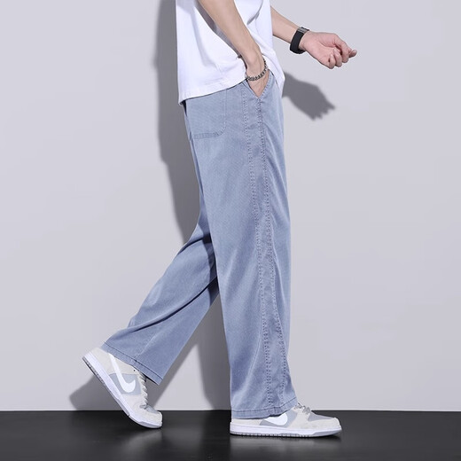 
Woodpecker casual pants for men 2025 summer new trend versatile wide-leg straight-leg pants for men loose and breathable casual pants for men 1048 dark gray XL recommended 120-150Jin [Jin equals 0.5 kg]