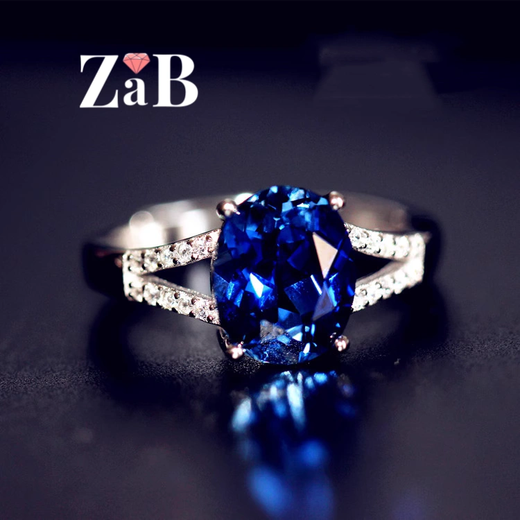 Chipan 925 sterling silver herringbone natural tanzanite sapphire ring women's sterling silver ring hand-inlaid ring for women main stone 8X10mm live ring