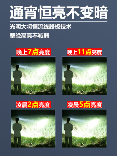 光明大将P90强光头灯充电超亮头戴式照明矿灯手电筒远射锂电户外超长续航 9923白光升级四核P90续航