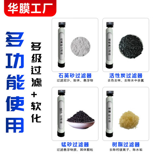 
FRP tank water treatment pre-treatment of manganese quartz sand activated carbon softening resin tank 844 (200*1100) flow rate 0.5T/H
