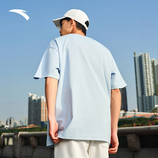 Anta casual short-sleeved T-shirt for men and women the same style for summer simple solid color round neck sports base shirt loose couple top
