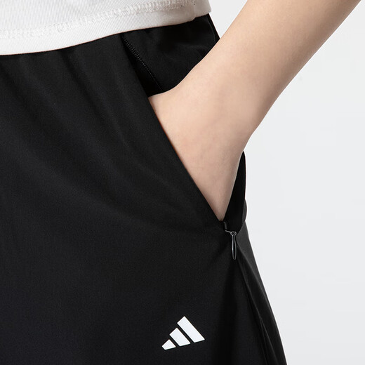 阿迪达斯 （adidas）女装运动套装 2025夏季健身跑步训练T恤透气短袖直筒长裤两件套 两件套/休闲简约 XL