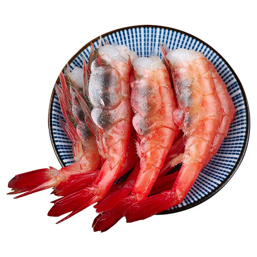 Smvp Magadan Sashimi de crevettes sucrées arctiques importées, prêtes à manger crues et super grandes sushis verts Sushi crevettes LA6167 une boîte 1kg (poids net)