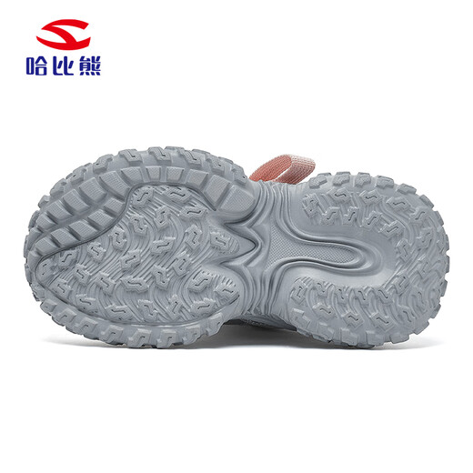 HOBIBEAR Girls' Sports Shoes Spring and Autumn Mesh Lightweight Boys' Running Shoes Fashion Girls' Dad's Shoes 511021 Silver Size 34