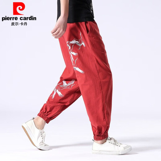 Pierre cardinage de style chinois pantalon cuit cadré pantalon rétro chinois pantalon harem brodé
