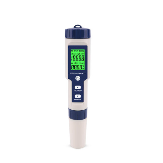 定制EZ-9909A高精度5合1咸度计防水盐度计水族馆海水检测仪带背光 EZ9901