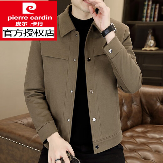 
Pierre cardin men's lapel jacket 2025 new spring and autumn work jacket light business casual jacket middle-aged and young top 826 khaki L 110-125 Jin [Jin equals 0.5 kg]