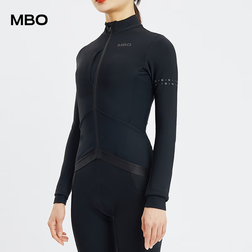 MBO Autumn and Winter Women's Fleece Long Sleeve Cycling Jersey Lightyear Road Cycling Top Black S