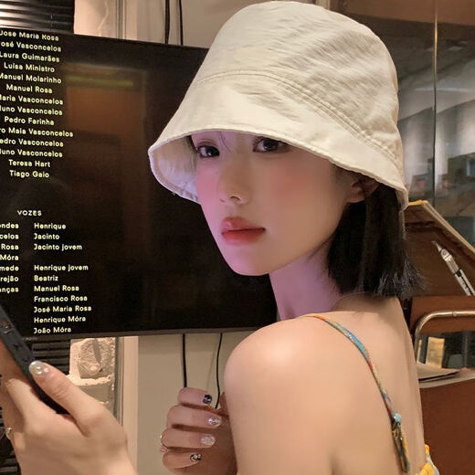 锡曼尘遮阳帽日系渔夫帽百搭夏季薄款显脸防晒遮阳太阳帽水桶盆帽帽子 卡其色