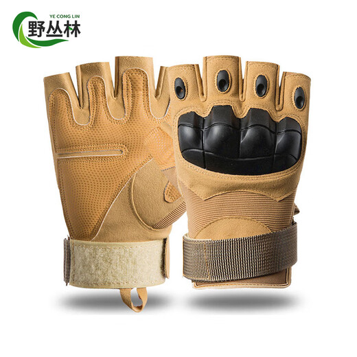 Wild Jungle Tactical Gloves Men and Women Z902 Outdoor Protective Sports Training Outdoor Riding Gloves Half Finger Green XL
