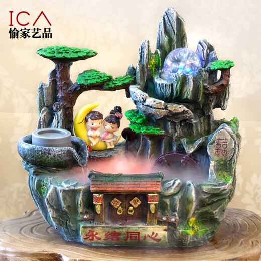 Regalos de boda para el mejor amigo Boda Rockery Fluking Fountain Bonsai Humidificador Sala de estar Adornos Decoración del hogar 4039 con atomizador con 9713 Bird Fisherman
