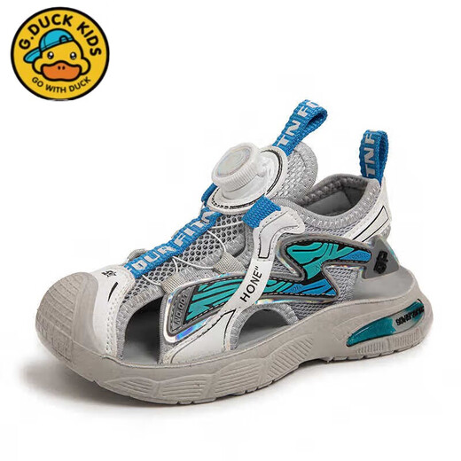 G. Duckids Sandalias para niños 2025 Nuevos zapatos de playa de deportes para niños Summer Medium y Big Botones Bolsos Bolsos Tendencia de la cabeza 983 Sandalias de cabeza de bolsa Tamaño negro 36