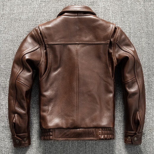 Jeep Spirit Oil Wachs Kopfschicht verdickte Kuhlatten 1,5 mm echter Leder-Lederjacke Herrenleder Jacke Herren Revers großer Jacke Herren brauner Kuh 3xl Vorverkauf für 10 Tage