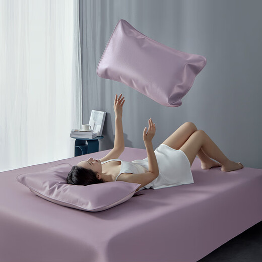 Tashan (TASHAN) first-layer buffalo leather mat, genuine leather mat, Tashan buffalo leather mat, summer mat, air-conditioned solid color mat, wipe clean, basic model, hibiscus purple, 1.5m bed-three-piece set 150cm*200cm