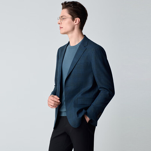 Baoxi Bird Business Casual Suit Men's Straight Wool Single Slit Body Jacket KEBU242067U Blue 46B
