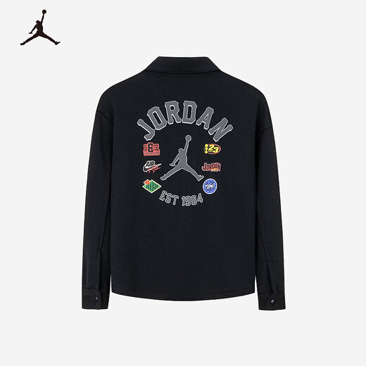 NIKE JORDAN Nike AJ children's shirt 2025 spring new comfortable terry children's long-sleeved shirt black 130/64(7)