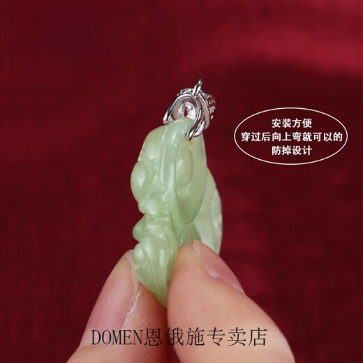 DOMEN old phoenix gold store style pendant buckle plated with 18k gold plated with 925 silver melon seed buckle Buddha jade pendant buckle jade large size one