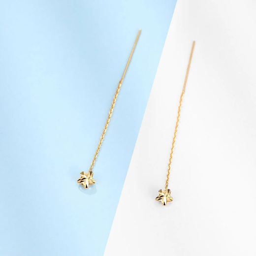 Zokai yellow 18K gold earrings, star earrings, fashionable and versatile birthday gift E01311