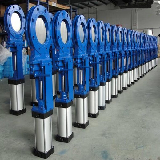PZ673H-16 stainless steel cast steel pneumatic knife gate valve pneumatic flange slurry valve plug plate valve DN80-1200 cast steel material DN50