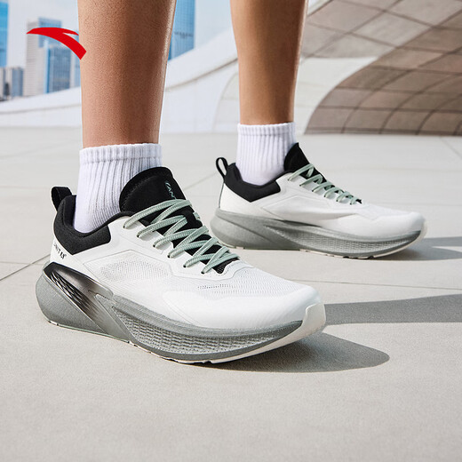 Anta Ranlian丨Men's lace-free business black shoes commuting shoes indoor fitness training shoes squat shoes Ranlian Paper White/Basic Black-1 42.5