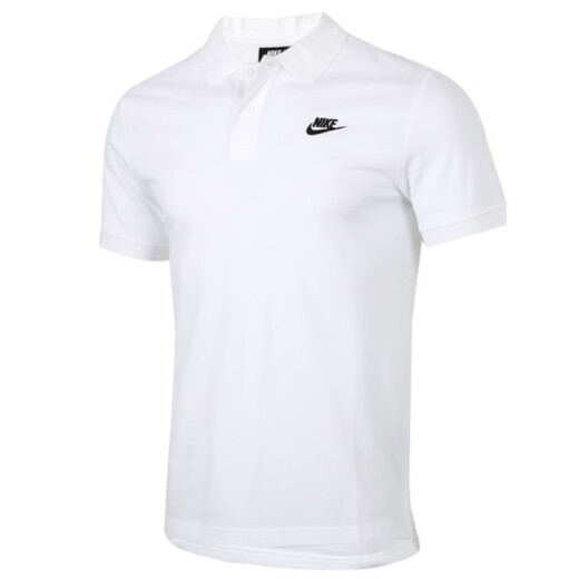耐克（NIKE）polo衫T恤2025新款男透气跑步训练健身骑行白色立领衬衫短袖 纯棉FN3895-365 L 推荐130-150斤