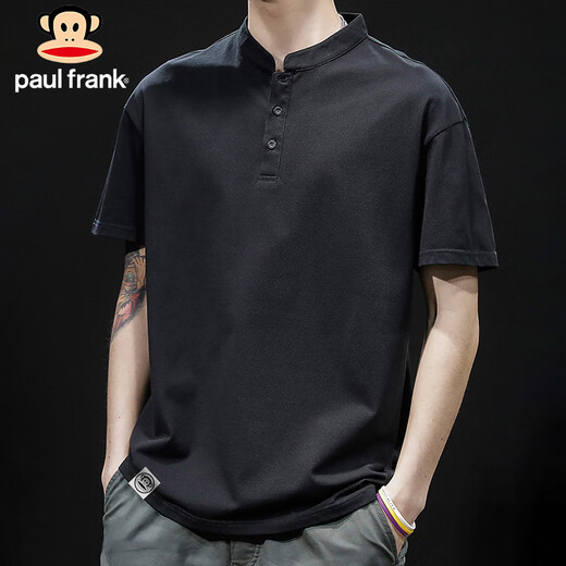 大嘴猴（paul frank）短袖男士Polo衫夏季短袖t恤男休闲潮牌体恤上衣男装 黑色 XL 