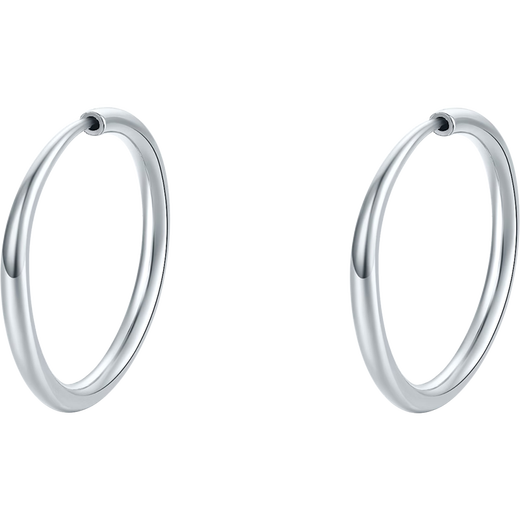 Saturday Fu PT950 platinum plain hoop earrings for women B0913483 pair, about 1.27g, birthday gift