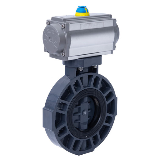 D671X-10S 气动塑料蝶阀 气动UPVC蝶阀 气动PVC蝶阀 DN50-DN300 DN200 (219mm)8寸