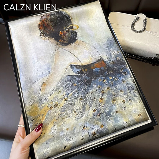 Calznklien silk scarf for women 100% mulberry silk small square scarf 2025 practical high-end birthday gift for mother elder leader [oil painting princess] light luxury high-end gift box