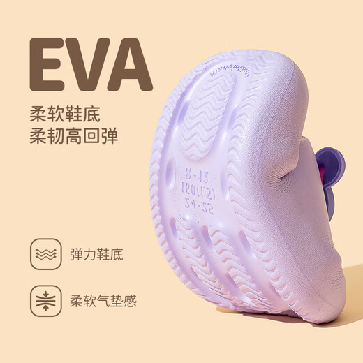 Miaoyoutong children's slippers for boys and girls soft-soled indoor beach sandals baby non-slip bathing sandals summer purple 15.5 (size 24-25) inner length about 15.5cm