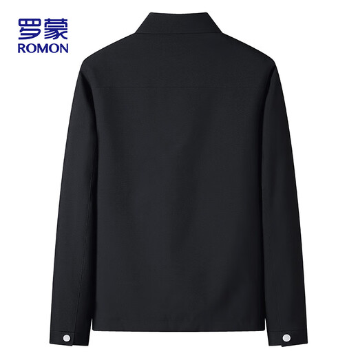 ROMON jacket men's spring and autumn business casual lapel top fashion cadre executive jacket men's clothing MK73 black 2X