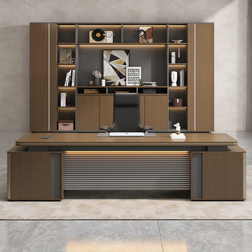 Minrui boss table high-end light luxury manager table high-end president table simple modern single office desk and chair executive desk 2.0 meters boss table