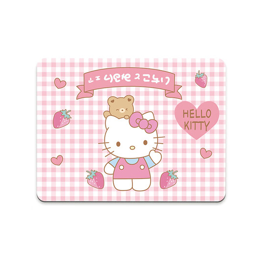 弗烟凯蒂猫Hello Kitty鼠标垫小号卡通可爱女生粉色可定制电脑键盘垫 四宫格-KT猫【BI-844】 30厘米*25厘米*2mm厚度