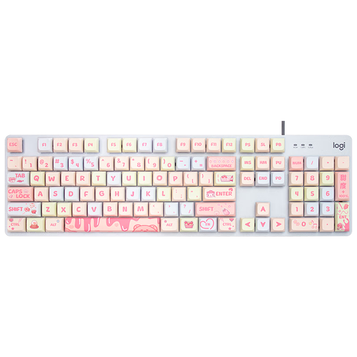 Logitech K845 Mechanische Tastatur E-Sport verdrahtet Gaming E-Sport mechanische Tastatur 104-Key DIY benutzerdefinierte Tastaturversion E-Sport-Tastatur Huhn Huhn Backit Metal Panel K845 Red Achse + Creme Strawberry Keycap + Multi-Select-Geschenke